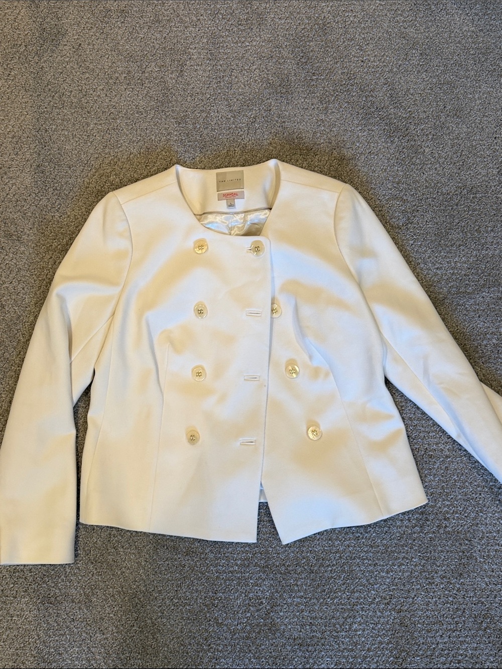 The Limited Ivory Double-Breasted Women's Blazer Scandal Collection